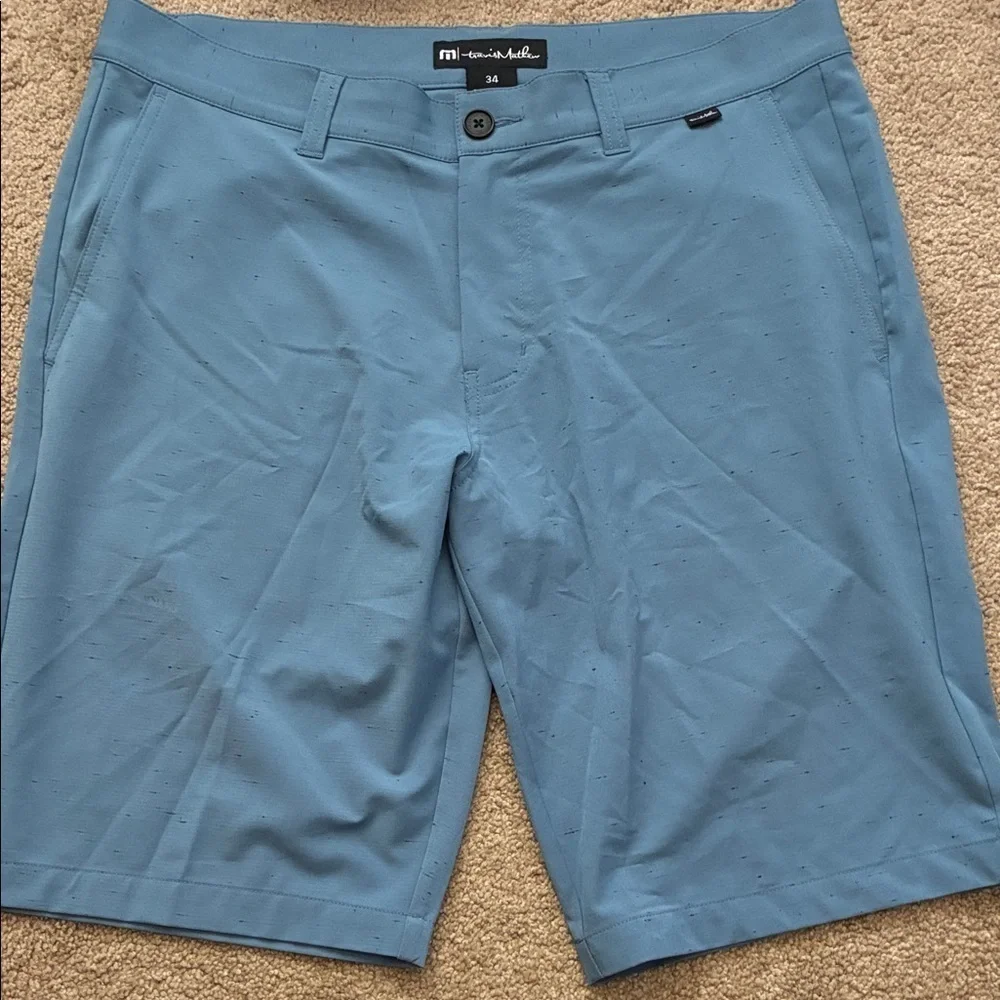 Travis Mathew Light Blue Flat Front Shorts